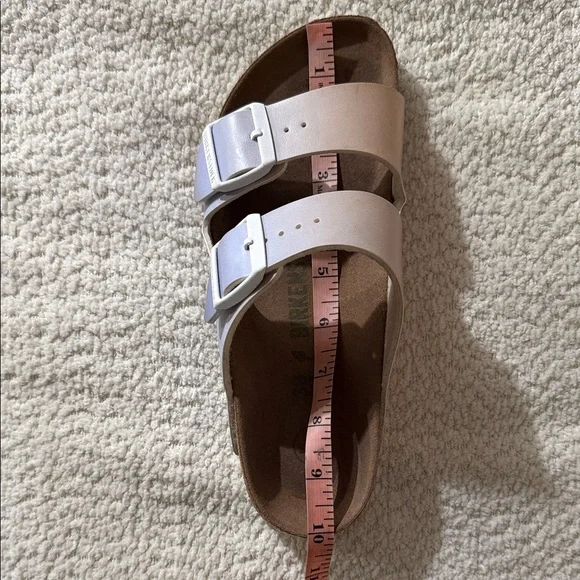 Birkenstock Arizona Two-Strap Sandals in Vegan Ombre Purple Fog/Apricot - size 7 - Picture 12 of 15